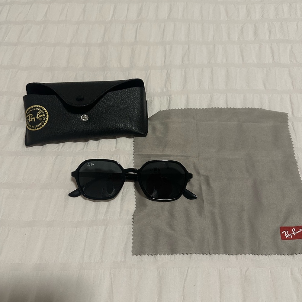Ray-Ban Dark Hexagonal Sunglasses with Case